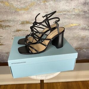 Antonio Melani Bayslie Sandals Shoes Womens Size 8 Black Strappy Block Heel